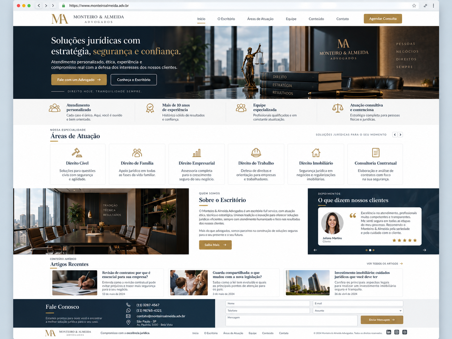 Exemplo de site — escritório de advocacia