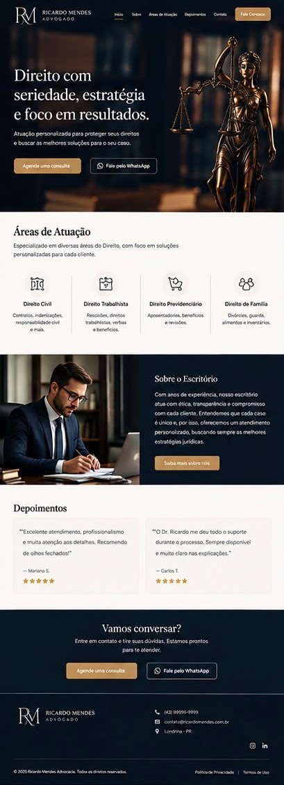 Exemplo de site — Site para escritório de advocacia